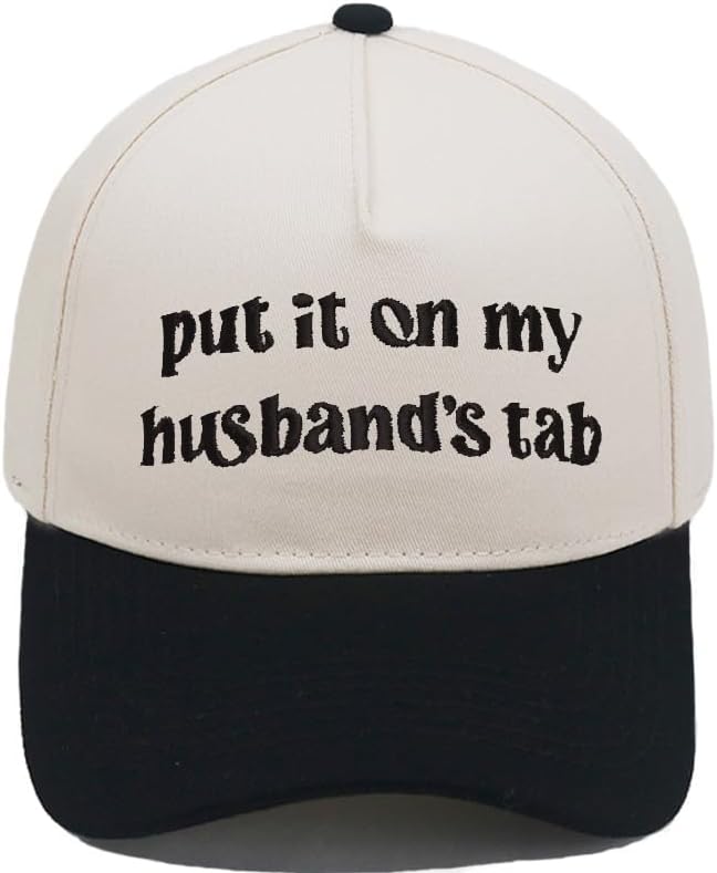 Husbands Tab Black and White Baseball Hat