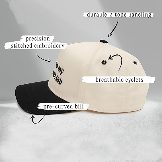 Husbands Tab Black and White Baseball Hat